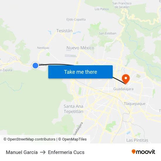 Manuel García to Enfermeria Cucs map