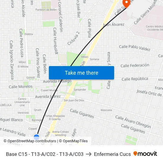 Base C15 - T13-A/C02 - T13-A/C03 to Enfermeria Cucs map
