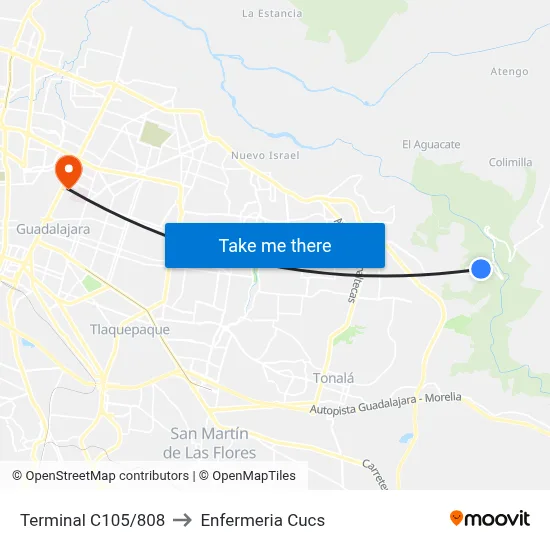 Terminal C105/808 to Enfermeria Cucs map