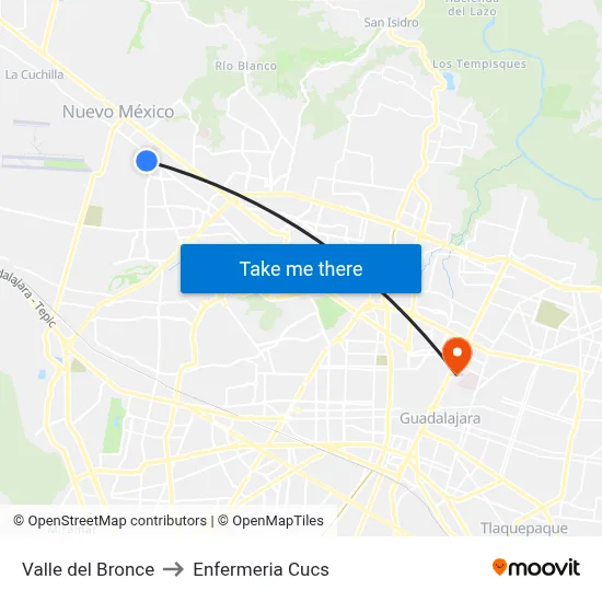 Valle del Bronce to Enfermeria Cucs map