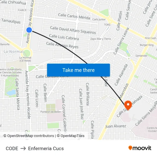 CODE to Enfermeria Cucs map