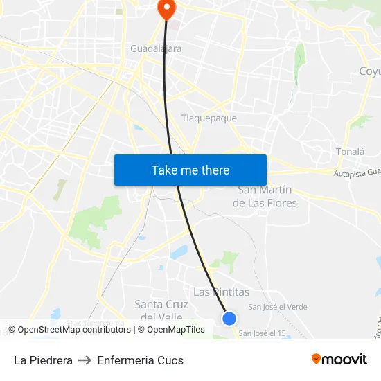 La Piedrera to Enfermeria Cucs map
