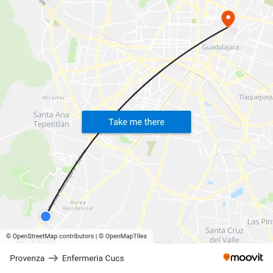 Provenza to Enfermeria Cucs map