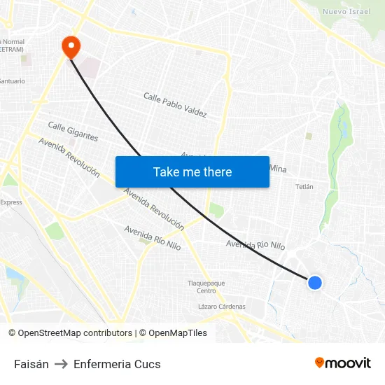 Faisán to Enfermeria Cucs map