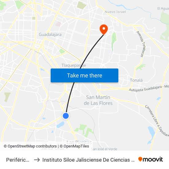 Periférico Sur to Instituto Siloe Jalisciense De Ciencias De La Salud map