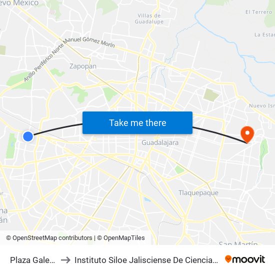 Plaza Galerías II to Instituto Siloe Jalisciense De Ciencias De La Salud map