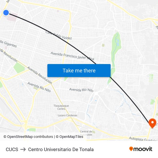 CUCS to Centro Universitario De Tonala map