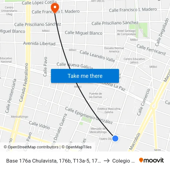 Base 176a Chulavista, 176b, T13a-5, 178 Lilas Y 180a Rancho to Colegio Decroly map