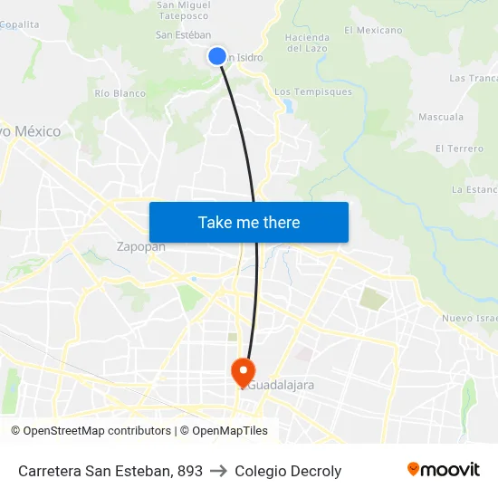 Carretera San Esteban, 893 to Colegio Decroly map
