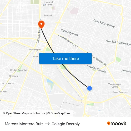 Marcos Montero Ruiz to Colegio Decroly map