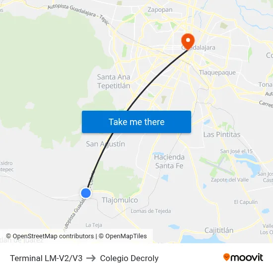 Terminal LM-V2/V3 to Colegio Decroly map
