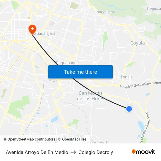 Avenida Arroyo De En Medio to Colegio Decroly map