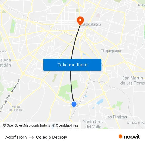 Adolf Horn to Colegio Decroly map