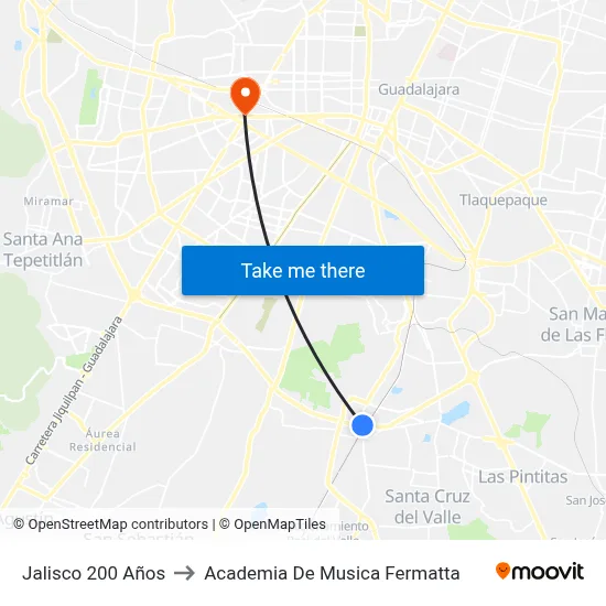 Jalisco 200 Años to Academia De Musica Fermatta map