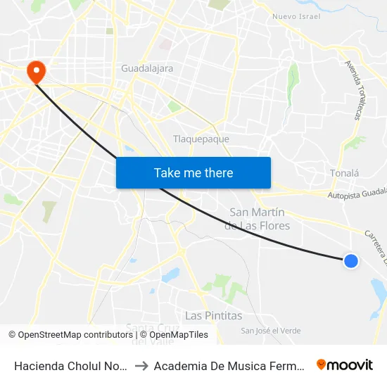 Hacienda Cholul Norte to Academia De Musica Fermatta map