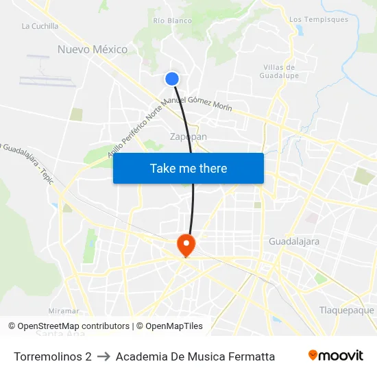 Torremolinos 2 to Academia De Musica Fermatta map