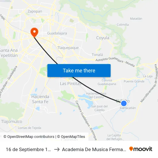 16 de Septiembre 184 to Academia De Musica Fermatta map