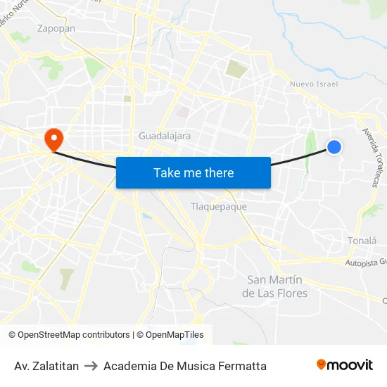 Av. Zalatitan to Academia De Musica Fermatta map