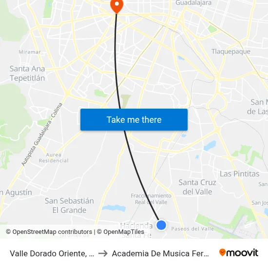 Valle Dorado Oriente, 130 to Academia De Musica Fermatta map