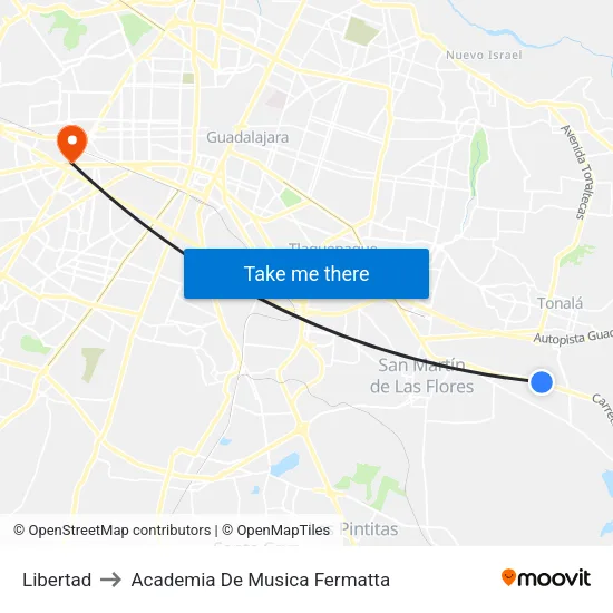 Libertad to Academia De Musica Fermatta map