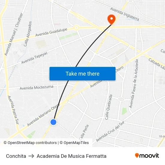 Conchita to Academia De Musica Fermatta map