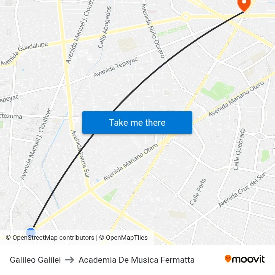 Galileo Galilei to Academia De Musica Fermatta map
