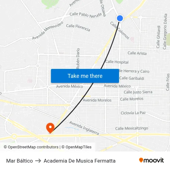 Mar Báltico to Academia De Musica Fermatta map