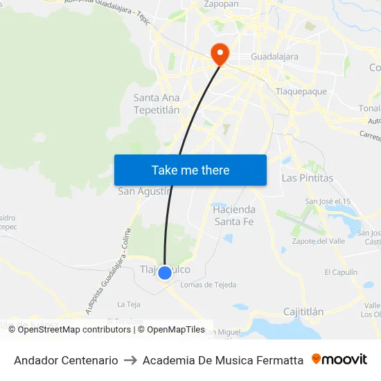 Andador Centenario to Academia De Musica Fermatta map