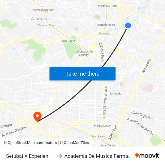 Setúbal X Experiencia to Academia De Musica Fermatta map