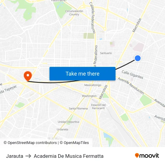 Jarauta to Academia De Musica Fermatta map