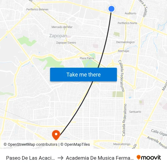 Paseo De Las Acacias to Academia De Musica Fermatta map