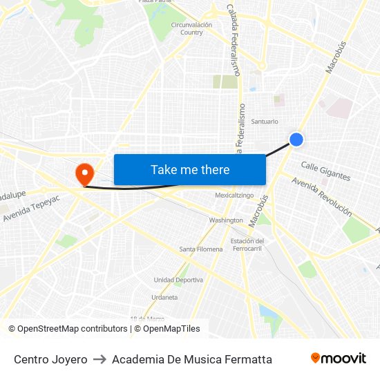 Centro Joyero to Academia De Musica Fermatta map