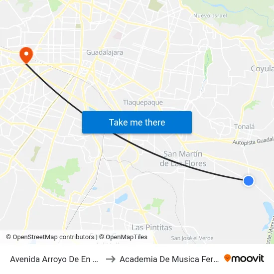 Avenida Arroyo De En Medio to Academia De Musica Fermatta map