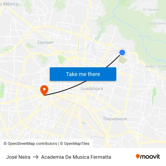 José Neira to Academia De Musica Fermatta map