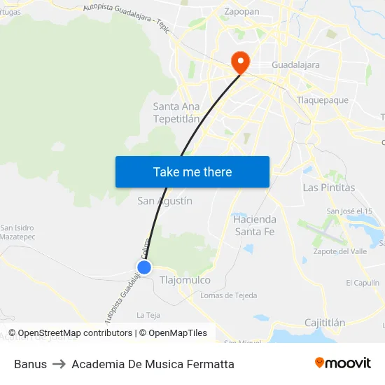 Banus to Academia De Musica Fermatta map