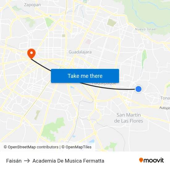 Faisán to Academia De Musica Fermatta map