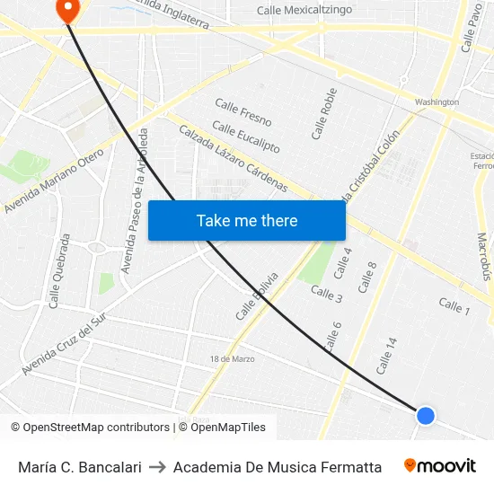 María C. Bancalari to Academia De Musica Fermatta map