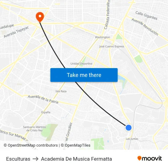 Esculturas to Academia De Musica Fermatta map
