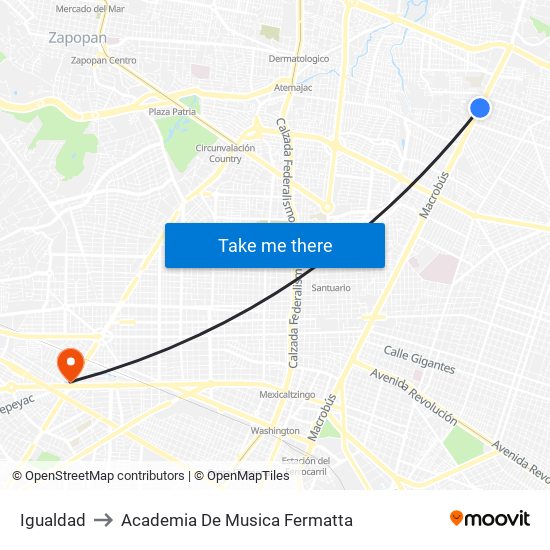 Igualdad to Academia De Musica Fermatta map