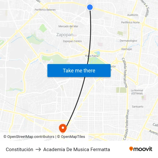 Constitución to Academia De Musica Fermatta map