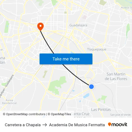 Carretera a Chapala to Academia De Musica Fermatta map