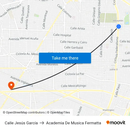 Calle Jesús García to Academia De Musica Fermatta map
