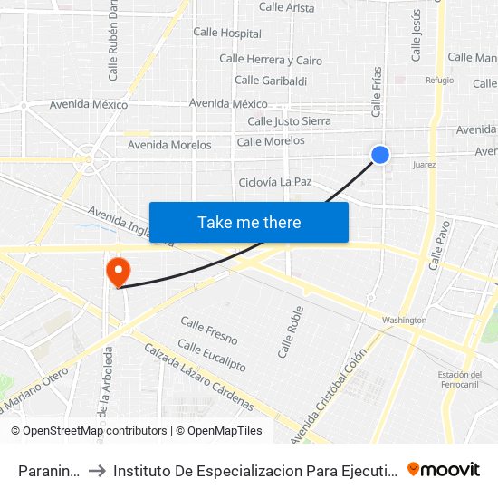 Paraninfo to Instituto De Especializacion Para Ejecutivos map