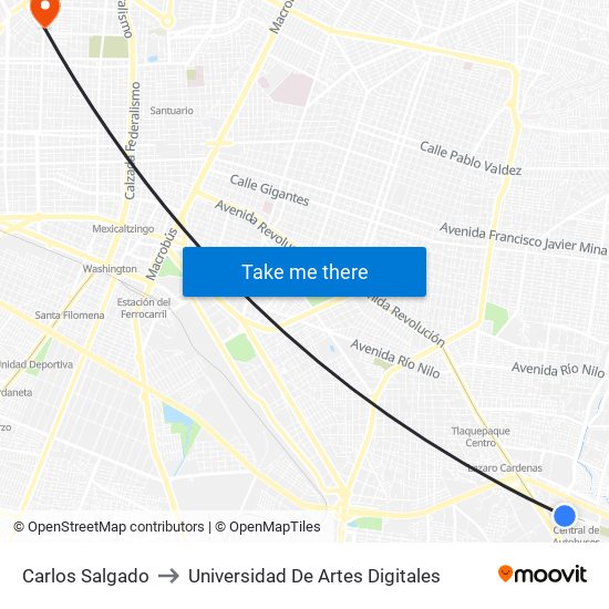 Carlos Salgado to Universidad De Artes Digitales map