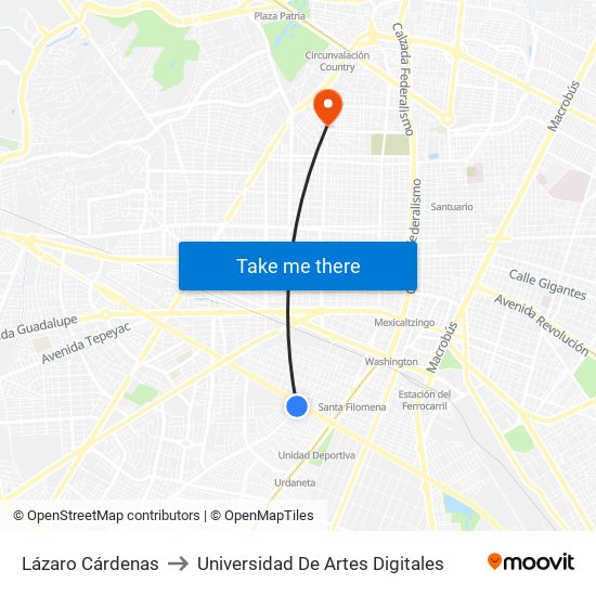 Lázaro Cárdenas to Universidad De Artes Digitales map
