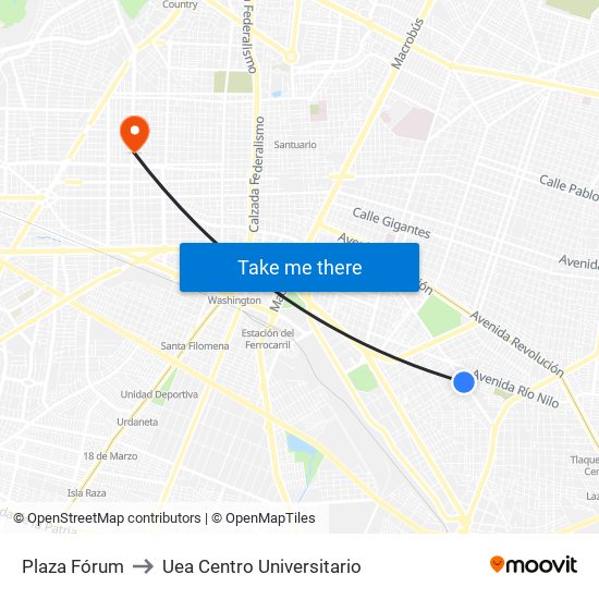 Plaza Fórum to Uea Centro Universitario map