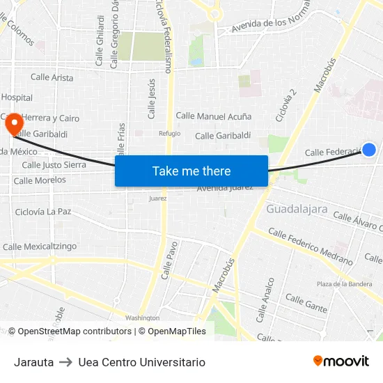 Jarauta to Uea Centro Universitario map
