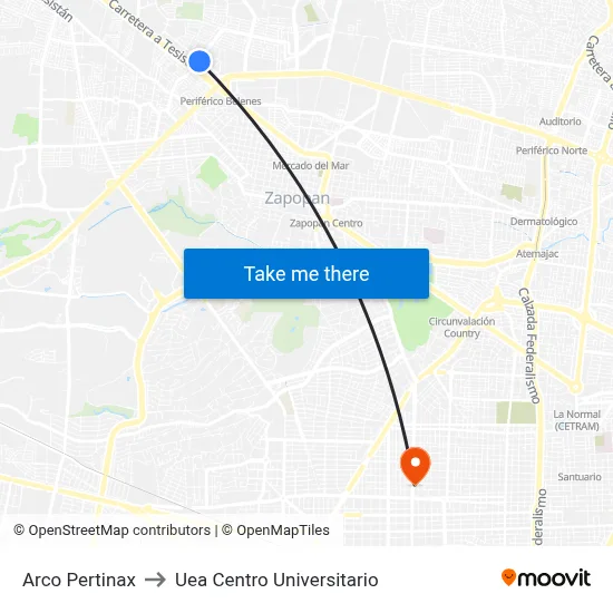 Arco Pertinax to Uea Centro Universitario map