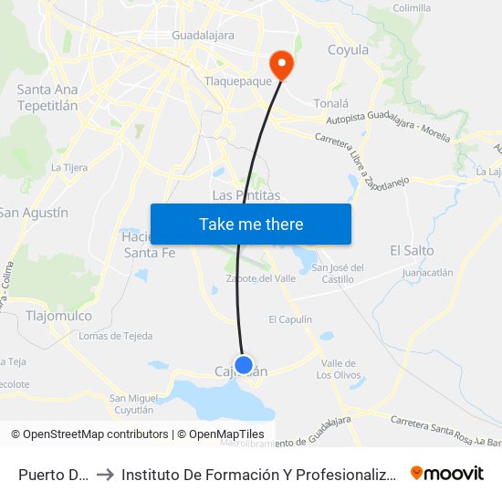 Puerto De Mazatlán to Instituto De Formación Y Profesionalización De La Fiscalía General De Jalisco map
