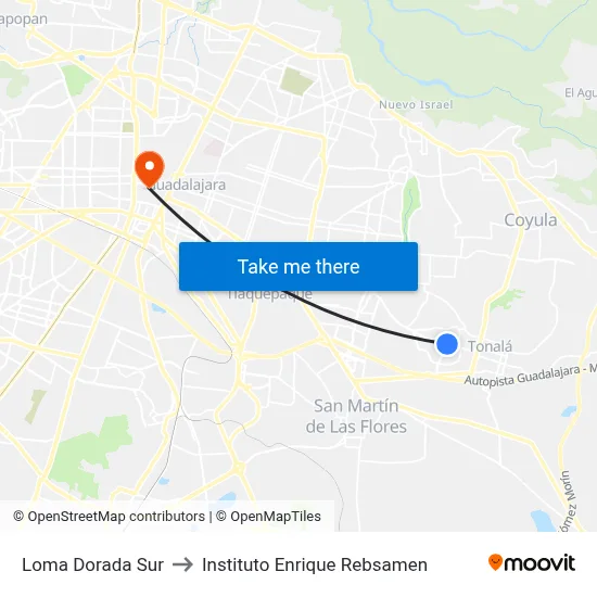 Loma Dorada Sur to Instituto Enrique Rebsamen map